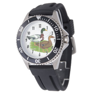 Mallard Drake en Duck Horloge