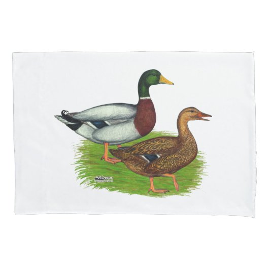 Mallard Drake en Duck Kussensloop (Voorkant)