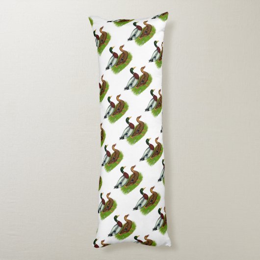 Mallard Drake en Duck Lichaamskussen (Achterkant (Verticaal))