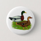 Mallard Drake en Duck Ronde Button 5,7 Cm (Voorkant)