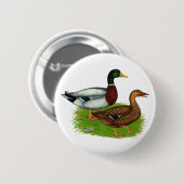 Mallard Drake en Duck Ronde Button 5,7 Cm (Voorkant /achterkant)