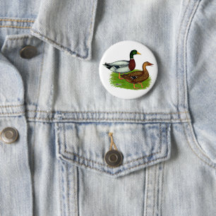 Mallard Drake en Duck Ronde Button 5,7 Cm