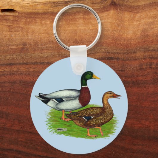 Mallard Drake en Duck Sleutelhanger (Voorkant)