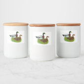 Mallard Drake en Duck Voedselcontainer Etiket (Flessen)