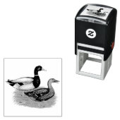 Mallard Drake en Duck Zelfinktende Stempel (In situ)