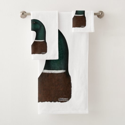 Mallard Drake Head Bad Handdoek (Insitu)