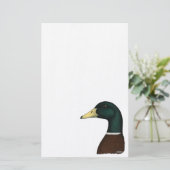 Mallard Drake Head Briefpapier (Staand voorkant)
