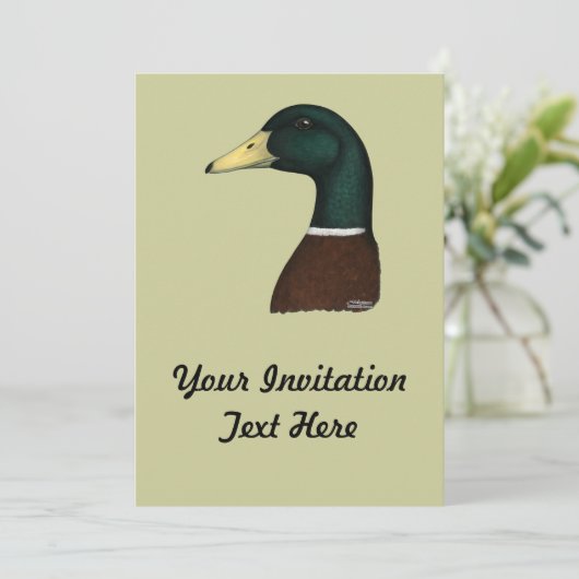 Mallard Drake Head Kaart (Staand voorkant)