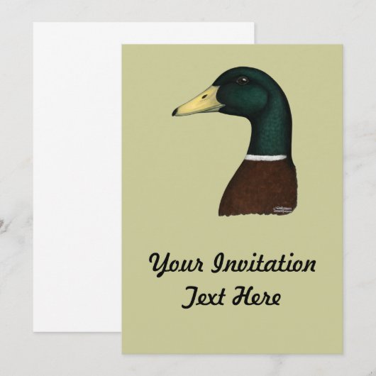 Mallard Drake Head Kaart (Voorkant / Achterkant)