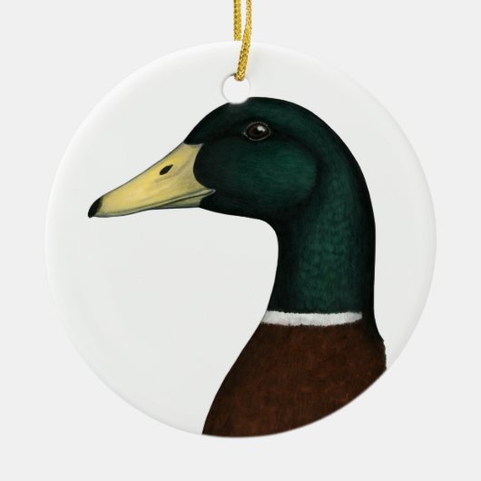 Mallard Drake Head Keramisch Ornament (Voorkant)