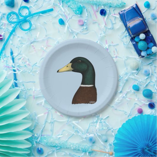 Mallard Drake Head Papieren Bordje (Feest)