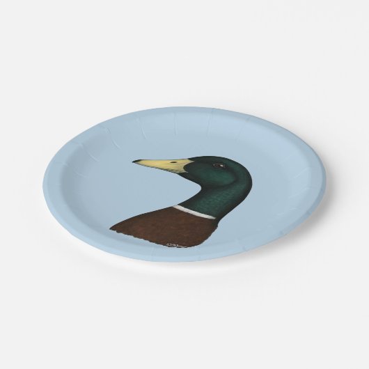 Mallard Drake Head Papieren Bordje (Gekanteld)
