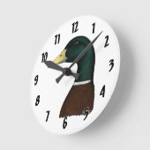 Mallard Drake Head Ronde Klok (Hoek)