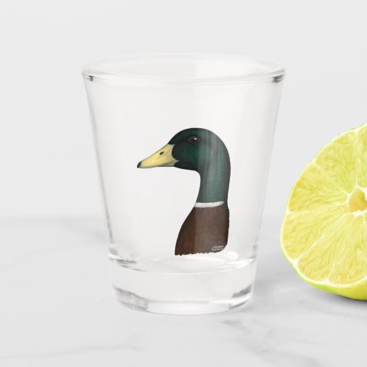 Mallard Drake Head Shot Glas (Voorkant)