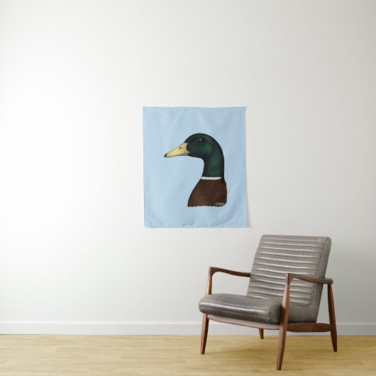 Mallard Drake Head Wandkleed (In situ)