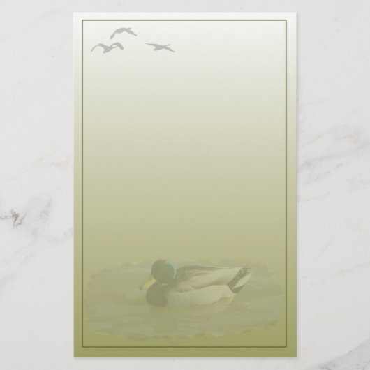 Mallard Drake Houten Briefpapier (Voorkant)