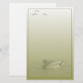 Mallard Drake Houten Briefpapier (Voorkant / Achterkant)