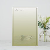 Mallard Drake Houten Briefpapier (Staand voorkant)