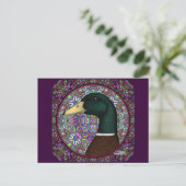 Mallard Drake Mosaic Circle Briefkaart (Staand voorkant)