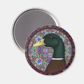 Mallard Drake Mosaic Circle Magneet (Voorkant / Achterkant)