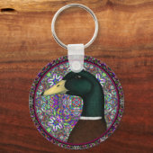 Mallard Drake Mosaic Circle Sleutelhanger (Voorkant)