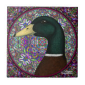 Mallard Drake Mosaic Circle Tegeltje (Voorkant)