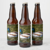 Mallard Duck Artistic Portret Bier Etiket (Flessen)