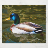 Mallard Duck Artistic Portret Bier Etiket (Enkel label)