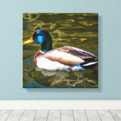 Mallard Duck Artistic Portret Canvas Afdruk (Insitu (Houten vloer))