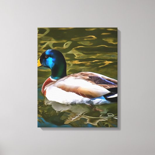 Mallard Duck Artistic Portret Canvas Afdruk (Voorkant)