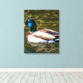 Mallard Duck Artistic Portret Canvas Afdruk (Insitu (Houten vloer))