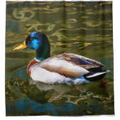 Mallard Duck Artistic Portret Douchegordijn (Voorkant)