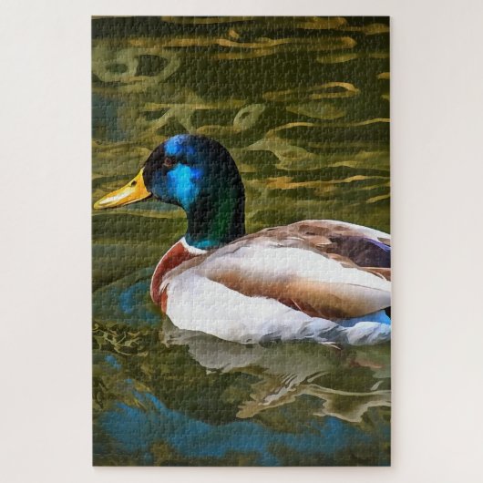 Mallard Duck Artistic Portret Legpuzzel (Verticaal)