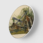 Mallard Duck Audubon Bird Painting Ronde Klok (Hoek)