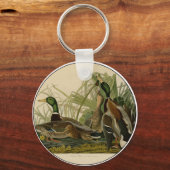 Mallard Duck Audubon Bird Painting Sleutelhanger (Voorkant)