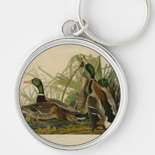 Mallard Duck Audubon Bird Painting Sleutelhanger