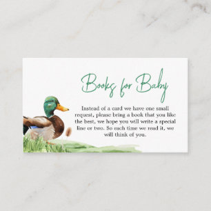 Mallard Duck Baby shower Boeken voor Baby Informatiekaartje
