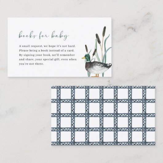 Mallard Duck Baby shower Boeken voor Baby Kaart Visitekaartje (Voorkant / Achterkant)
