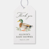 Mallard Duck Baby shower Cadeaulabel (Voorkant)
