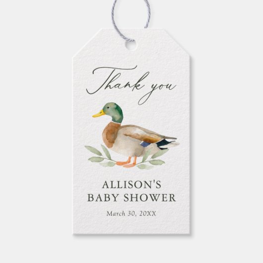 Mallard Duck Baby shower Cadeaulabel