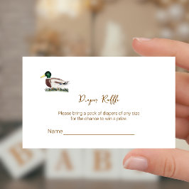 Mallard Duck Baby Shower Diaper Raffle Ticket  Informatiekaartje