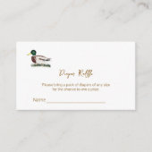 Mallard Duck Baby Shower Diaper Raffle Ticket  Informatiekaartje (Voorkant)
