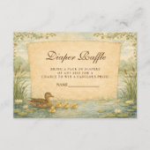 Mallard Duck Baby Shower Diapper Raffle Informatiekaartje (Voorkant)