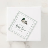 Mallard Duck Baby Shower Gender Neutral Green Bedankjes Labels (In situ)