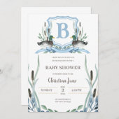 Mallard Duck Baby shower Invitation Kaart (Voorkant / Achterkant)