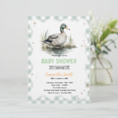 Mallard Duck Baby Shower Invitation Kaart (Staand voorkant)