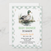 Mallard Duck Baby Shower Invitation Kaart (Voorkant / Achterkant)