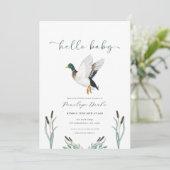 Mallard Duck Baby shower Invitation Kaart (Staand voorkant)