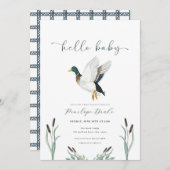 Mallard Duck Baby shower Invitation Kaart (Voorkant / Achterkant)