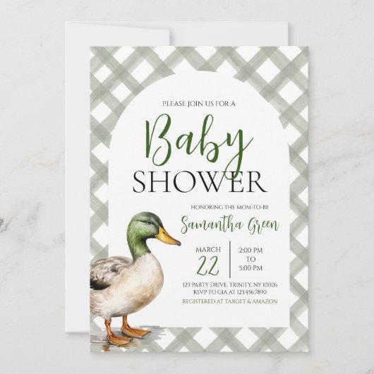 Mallard Duck Baby shower Kaart (Voorkant)